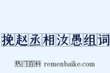 挽赵丞相汝愚组词是什么意思的图片